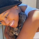Skye-Jojo relaxing at home with her owner in South Africa
