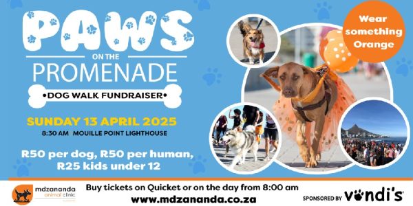 Join the Paws on the Promenade dog walk in Cape Town this April and support animal care in Khayelitsha.
