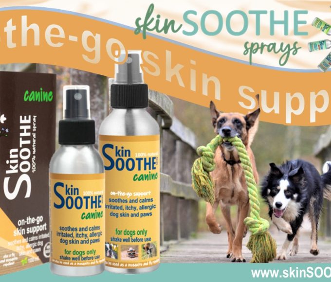 The new skinSOOTHE SMART+ Canine spray offers natural support for itchy skin, sensitive paws and minor skin irritations in dogs.