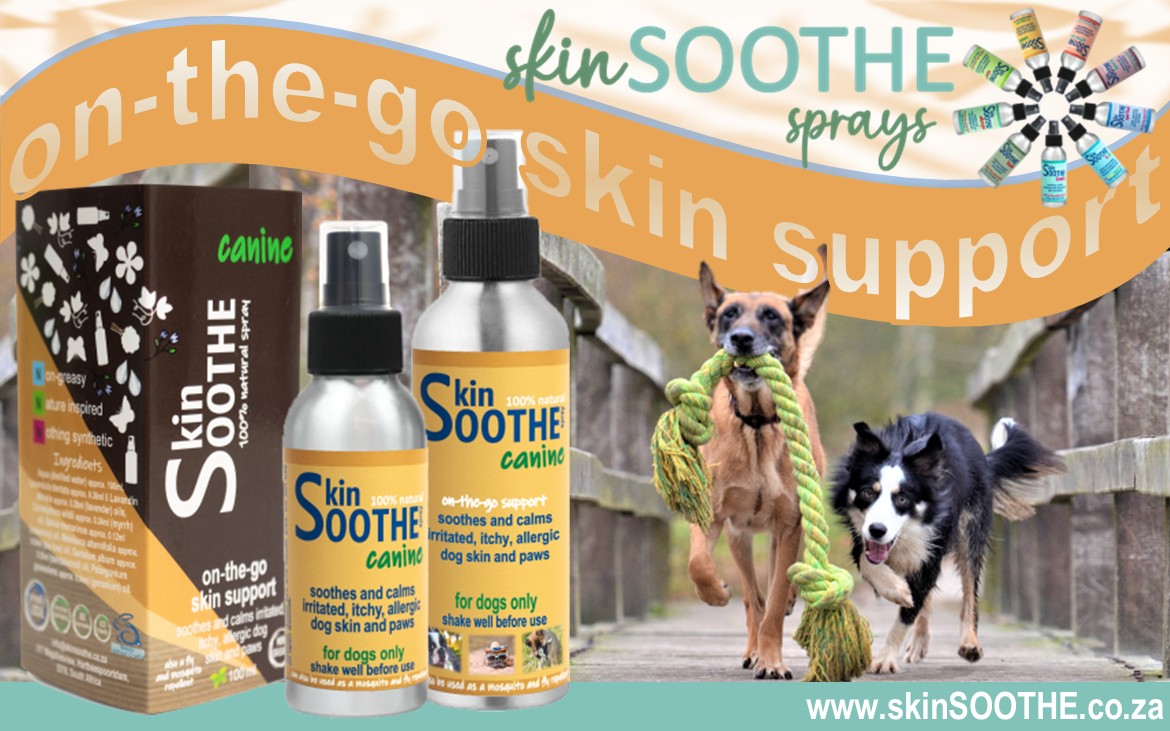 The new skinSOOTHE SMART+ Canine spray offers natural support for itchy skin, sensitive paws and minor skin irritations in dogs.